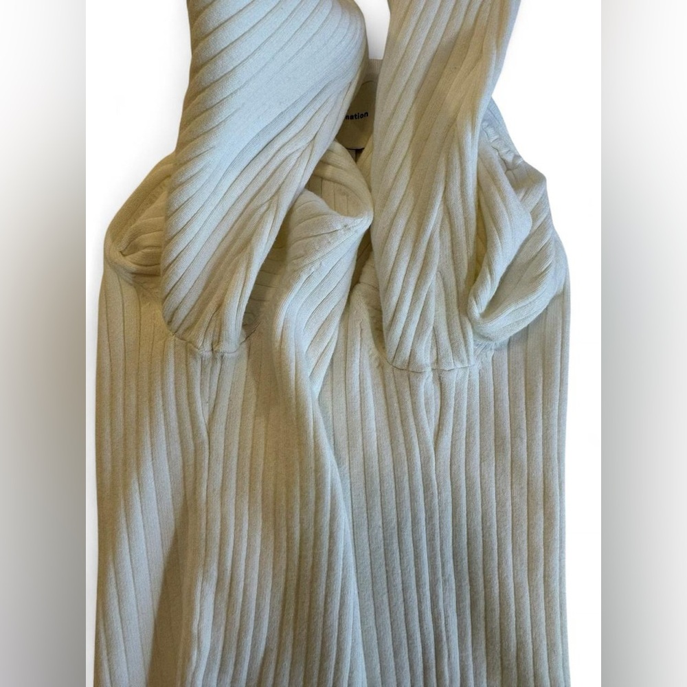 Reformation Cream Ribbed Button-Front Cardigan - Picture 10 of 16